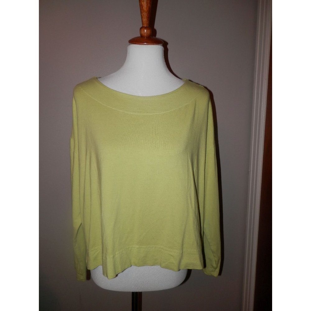 BRYN WALKER Top Small Light Green Knit Lagenlook